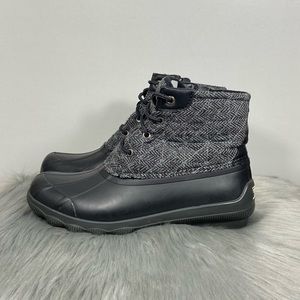 Sperry Syren Women Black Grey Shoes Ankle Boots
